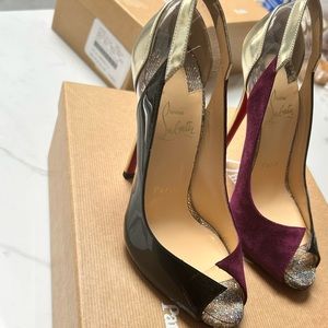 Super chic Louboutin heels . Minor stitching coming out on top of heel.